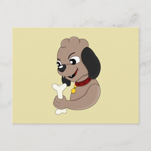 Briefkaart van cartoon van puppy  (Voorkant)