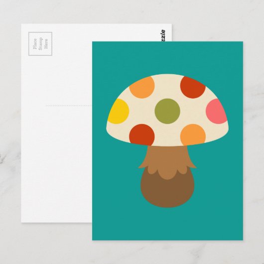Briefkaart van champignons met een hoge kleur (Voorkant / Achterkant)