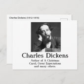 Briefkaart van Charles Dickens (Voorkant / Achterkant)