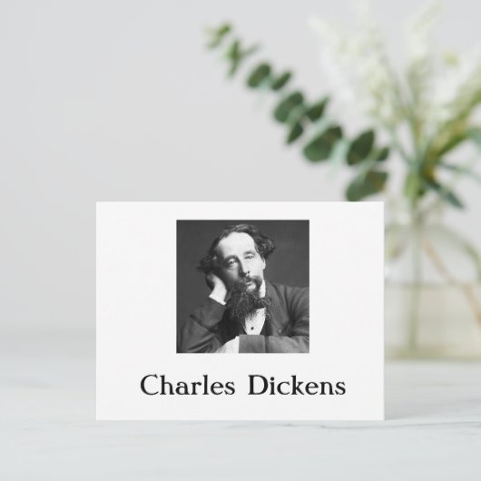 Briefkaart van Charles Dickens (Staand voorkant)