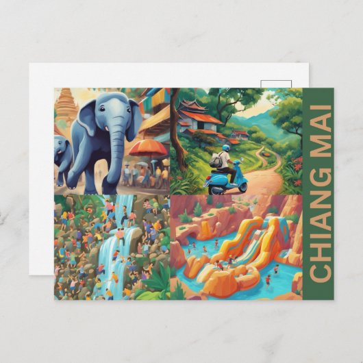 Briefkaart van Chiang Mai (Voorkant / Achterkant)