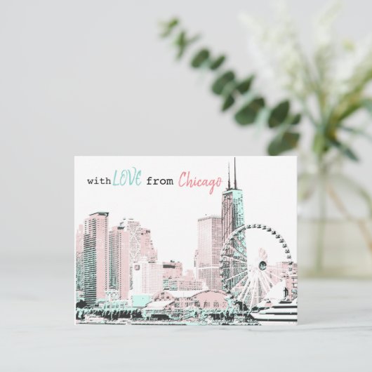 Briefkaart van Chicago (Staand voorkant)