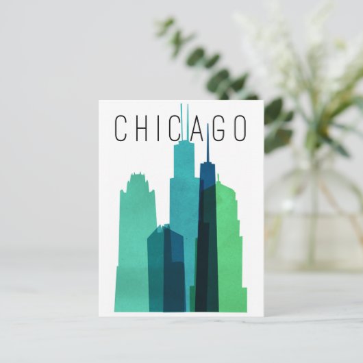 BRIEFKAART VAN CHICAGO (Staand voorkant)