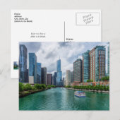 Briefkaart van Chicago River en Trump Tower (Voorkant / Achterkant)