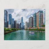 Briefkaart van Chicago River en Trump Tower (Voorkant)