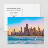 Briefkaart van Chicago Skyline Moving Announcement (Voorkant / Achterkant)