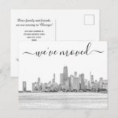 Briefkaart van Chicago Skyline Moving Announcement (Voorkant / Achterkant)
