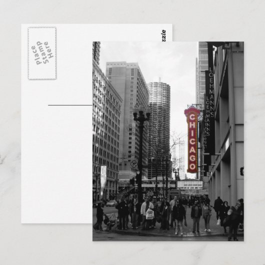 Briefkaart van Chicago Theater (Voorkant / Achterkant)