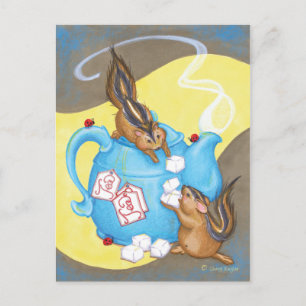 Briefkaart van Chipmunk Tea Party