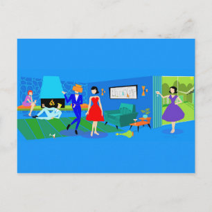 Briefkaart van cocktail van nucleair handpalmen