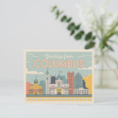  Briefkaart van Columbus | Groeten van (Staand voorkant)