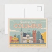  Briefkaart van Columbus | Groeten van (Voorkant / Achterkant)