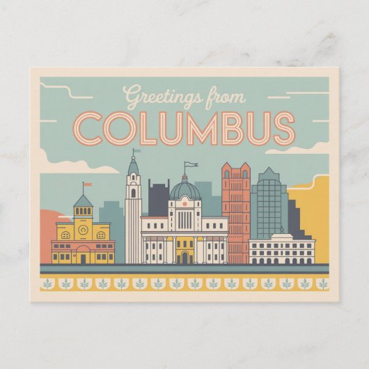  Briefkaart van Columbus | Groeten van (Voorkant)