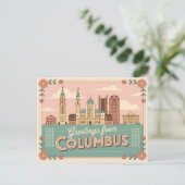  Briefkaart van Columbus | Groeten van (Staand voorkant)