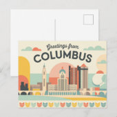 Briefkaart van Columbus | Groeten van (Voorkant / Achterkant)