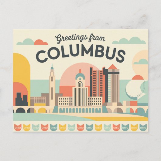 Briefkaart van Columbus | Groeten van (Voorkant)