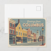  Briefkaart van Columbus | Groeten van (Voorkant / Achterkant)