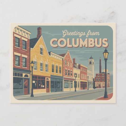  Briefkaart van Columbus | Groeten van (Voorkant)