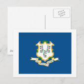 Briefkaart van Connecticut-vlag (Voorkant / Achterkant)