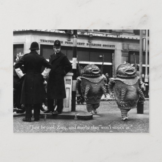 Briefkaart van Cool Aliens Halloween (Voorkant)