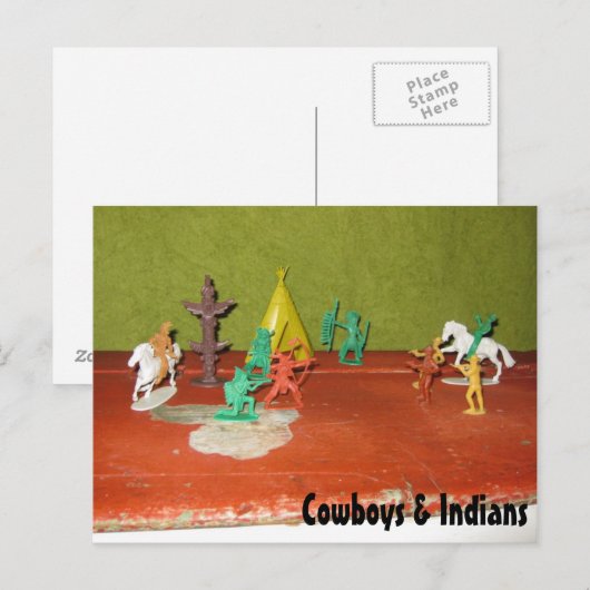 Briefkaart van cowboys en Indians (Voorkant / Achterkant)