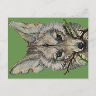 briefkaart van coyote door faceliketank