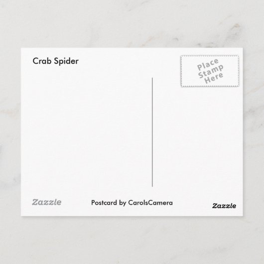 Briefkaart van Crab Spider (Achterkant)