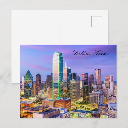 BRIEFKAART VAN DALLAS TEXAS (Voorkant / Achterkant)