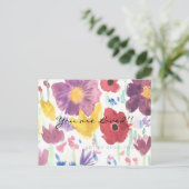 Briefkaart van dansende wilde bloemen (Staand voorkant)
