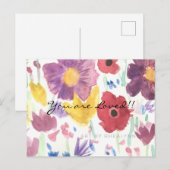 Briefkaart van dansende wilde bloemen (Voorkant / Achterkant)
