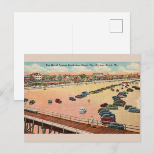 Briefkaart van Daytona-strand (Voorkant / Achterkant)