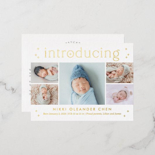 Briefkaart van de Aankondiging van de Baby van de  (Voorkant / Achterkant)