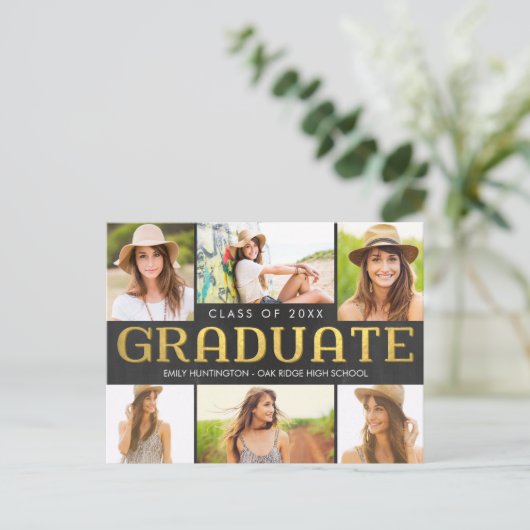 Briefkaart van de aankondiging van het Afstuderen  (Staand voorkant)