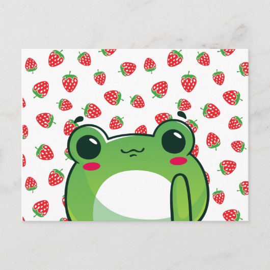 Briefkaart van de aardbeiboomkikker Kawaii (Voorkant)