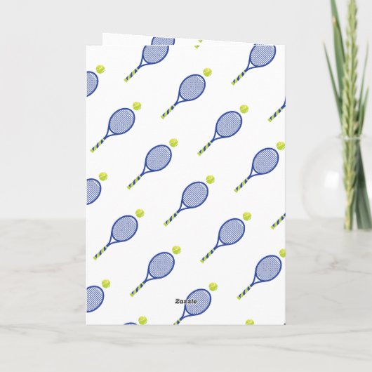 Briefkaart van de Ace Birthday Blue en green Tenni (Achterkant)