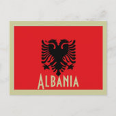 Briefkaart van de Albanese vlag (Voorkant)