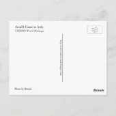 Briefkaart van de Amalfi Kust in Italië, Unesco (Achterkant)