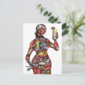 Briefkaart van de anatomie van Bartender (vrouw) (Staand voorkant)