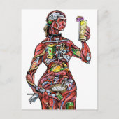 Briefkaart van de anatomie van Bartender (vrouw) (Voorkant)