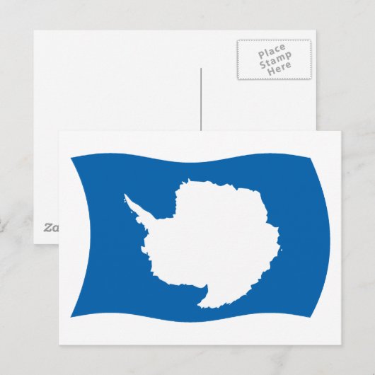 Briefkaart van de Antarctica-vlag (Voorkant / Achterkant)