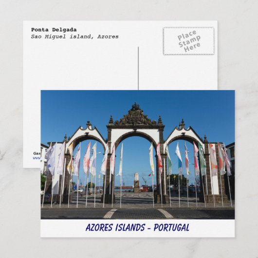 Briefkaart van de Azoren (Voorkant / Achterkant)