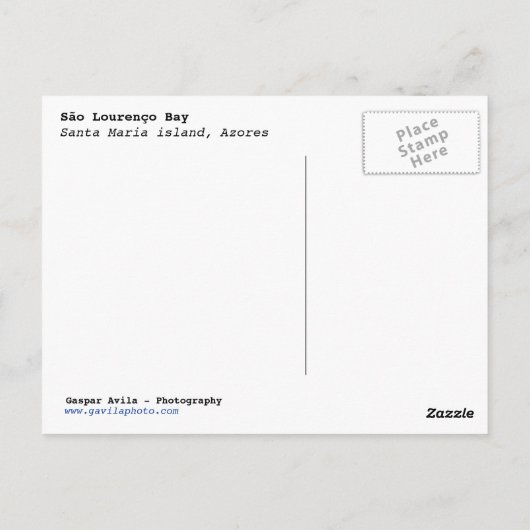 Briefkaart van de Azoren (Achterkant)