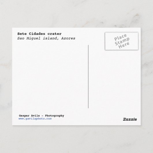 Briefkaart van de Azoren (Achterkant)