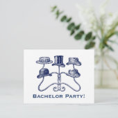 Briefkaart van de Bachelor Party (Staand voorkant)