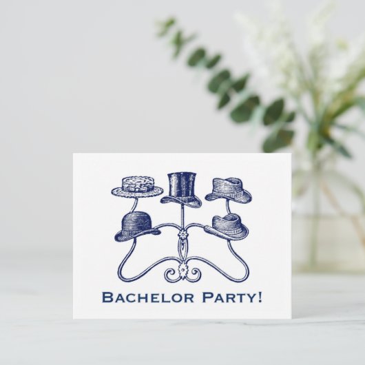 Briefkaart van de Bachelor Party (Staand voorkant)