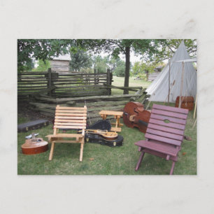 Briefkaart van de band van de muzikant