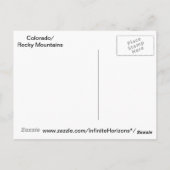 Briefkaart van de Bergen van Colorado het (Achterkant)