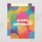 Briefkaart van de Birthday Greeting Colorful Bubbl (Voorkant / Achterkant)