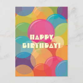 Briefkaart van de Birthday Greeting Colorful Bubbl