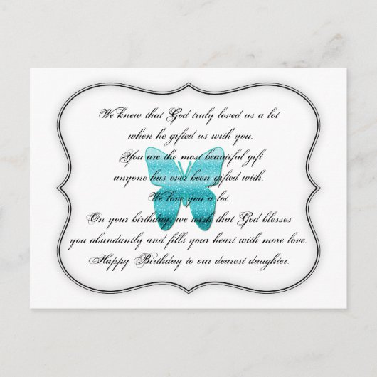 Briefkaart van de Birthday-prijsopgave voor aughte (Voorkant)